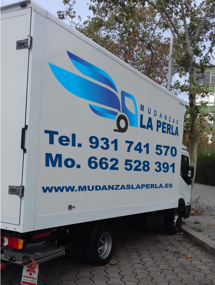 Camión de mudanzas de gran tonelaje, simbolizando los traslados nacionales e internacionales.